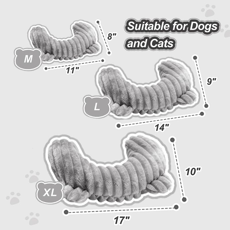 Cozy Orthopedic Dog Calming Pillow - Soft, Washable Neck Support for Dogs and Cats - Perfect for All Breeds, 14" x 9", Gray