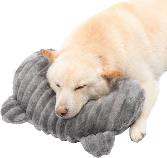 Cozy Orthopedic Dog Calming Pillow - Soft, Washable Neck Support for Dogs and Cats - Perfect for All Breeds, 14" x 9", Gray