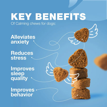 Calming Duck-Flavored Chews for Dogs - Canine Supplement for All Breeds and Sizes